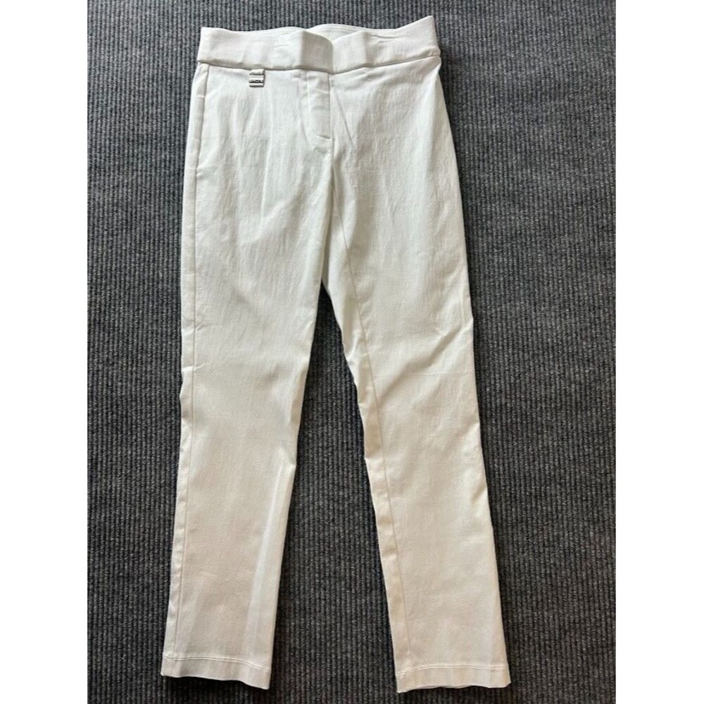 EMALINE White Straight Leg Stretch Pull On Dress Pants Women’s Sz 4P NWT